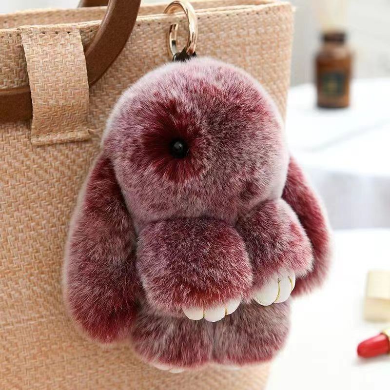 Cute Charm Key Chain Bag pendant Plush Bunny Toy Rabbit Fur Doll Gifts Keychain