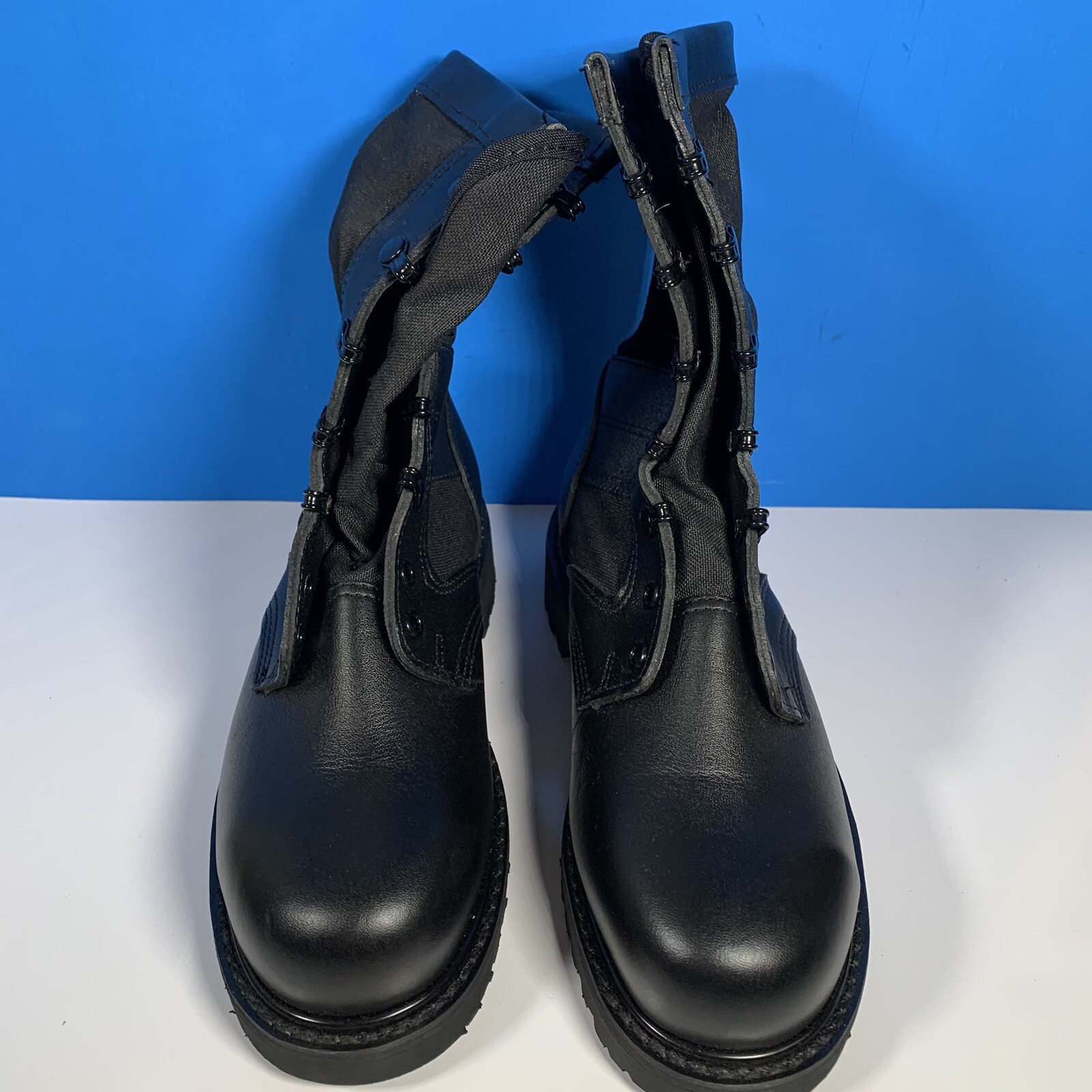 VTG 1998 Wolverine World Wide Black Combat Boots Military Vibram Men 4 Women 6