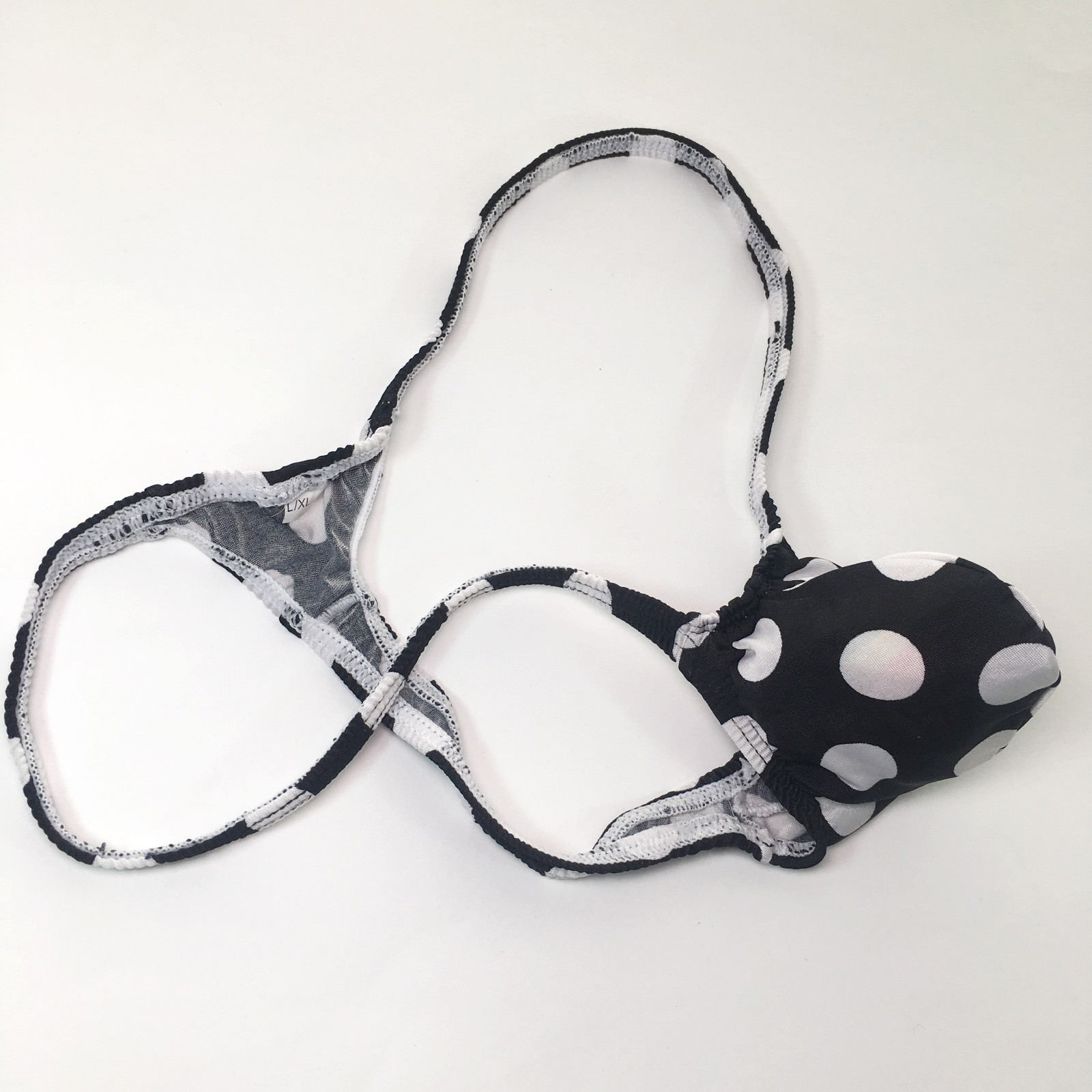 K403 DS String Thong Grape Smugglers Contoured Pouch Jersey Black/white Dots
