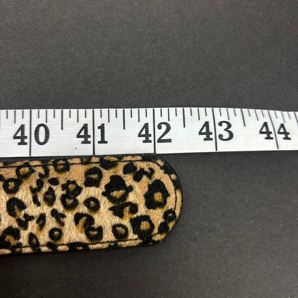 Vintage Style Cheetah Leopard Print Fur Belt American Western Boho Black and Tan