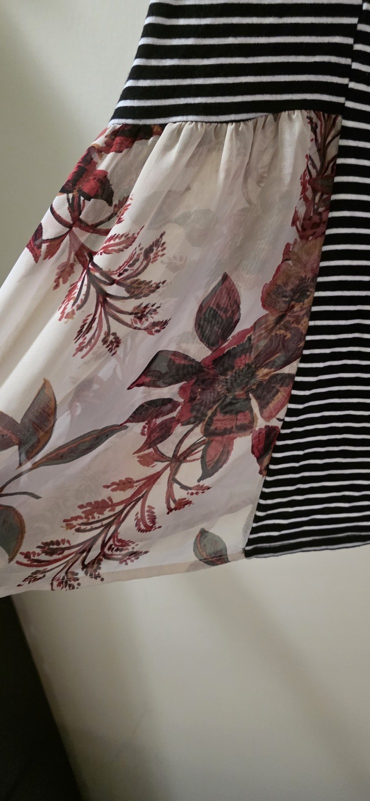 Tria Tria Mixed Media Top 3/4 Sleeve Striped Floral Contrast Blouse Size 4X #A51