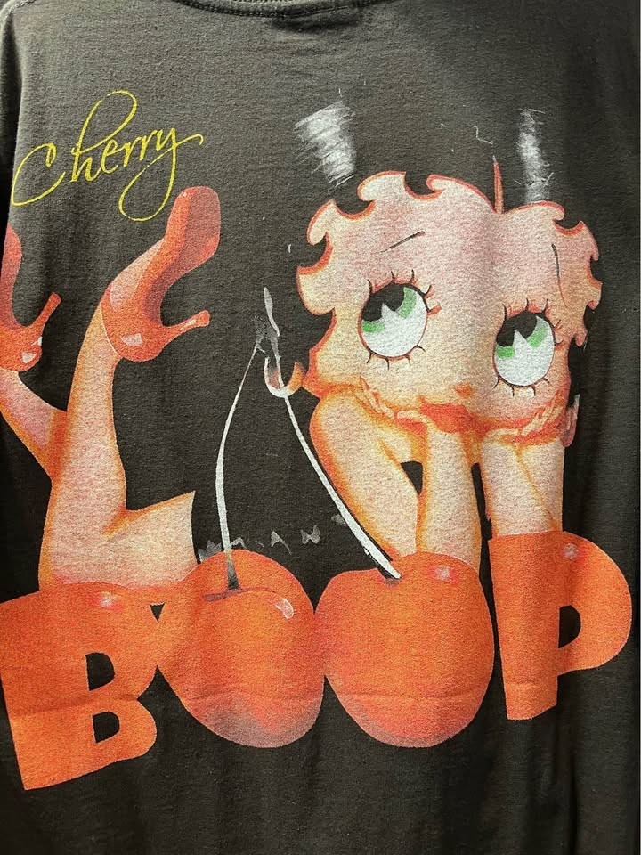 Boopfiction Graphic T-Shirt Vintage Style Parody Single Stitch Faded Black XL