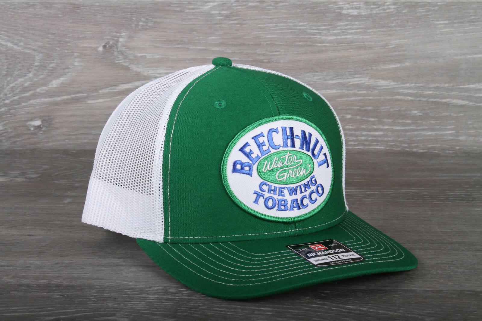 Beech-Nut Chewing Tobacco Wintergreen Patch on a Richardson 112 Trucker Hat