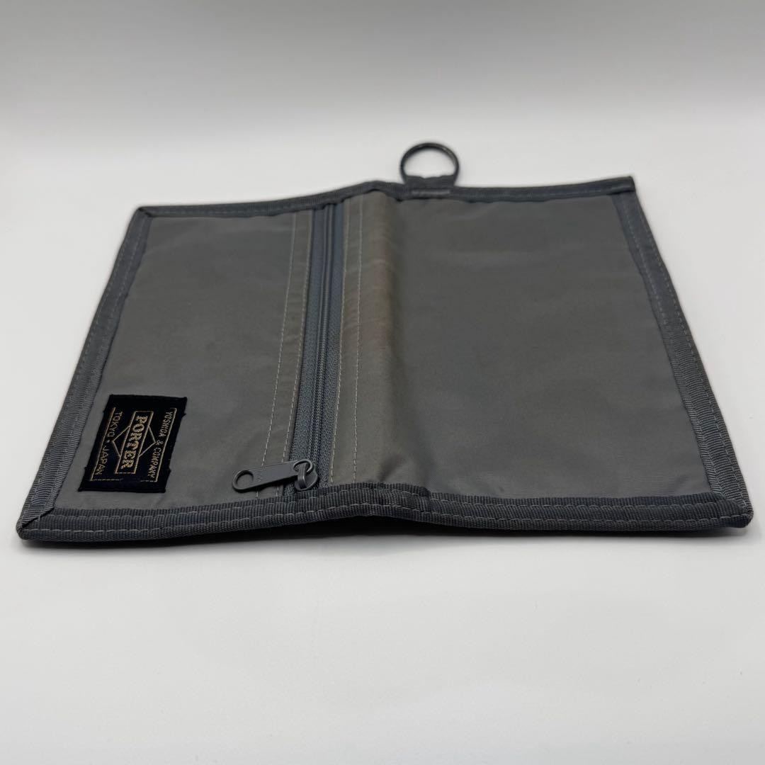 Porter Capsule Wallet Bifold Gray Nylon Compact Cash Card Holder Used