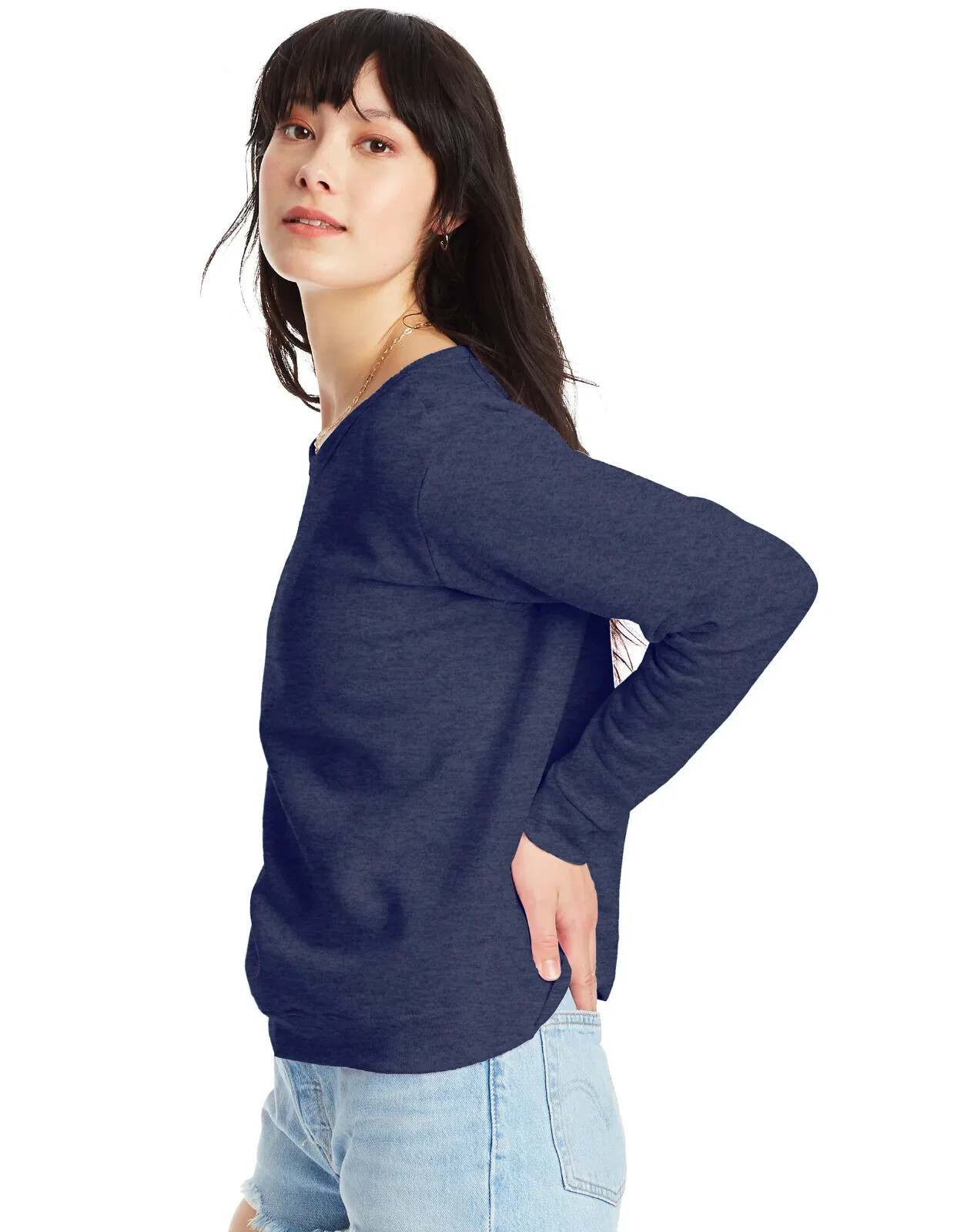 Hanes Women’s Sweatshirt Crew Neck EcoSmart Recycled Cotton-Blend Fleece S-2XL