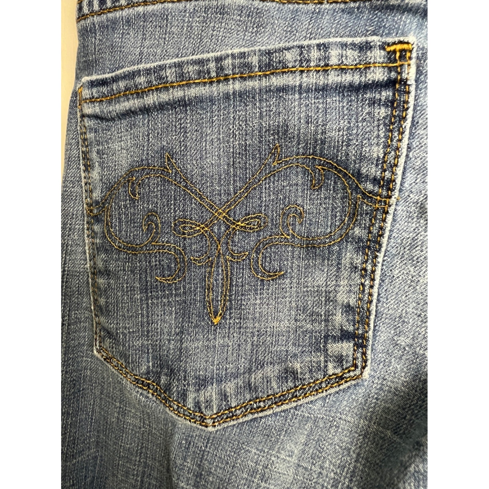 Ralph Lauren Women’s Bootcut Jeans Size 28 Blue Stretch Denim Embroidered A48