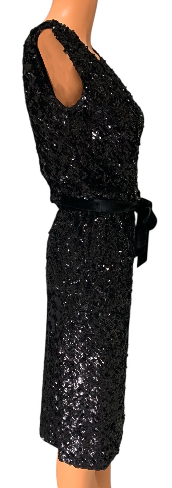 BRANELL Vintage 50s/60s Women’s Sleeveless Sequined Sheath Cocktail Dress – Sz S