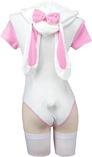 Womens Bunny Costume Outfit Anime Lingerie Cosplay Japanese Cute Hoodie Bodysuit