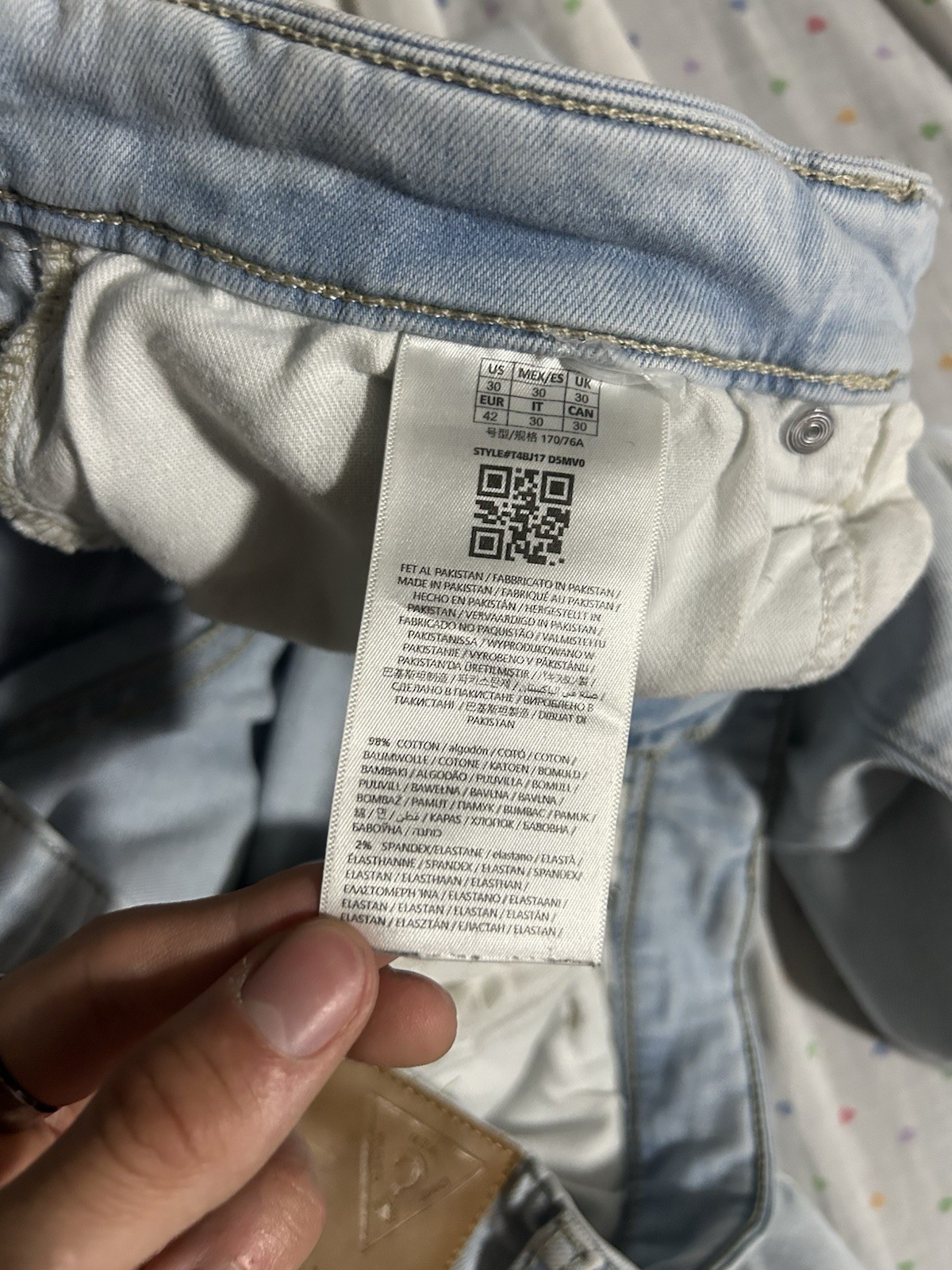Guess Men’s Light Wash Jeans Lincoln Slim Straight 30×32 W30 L32