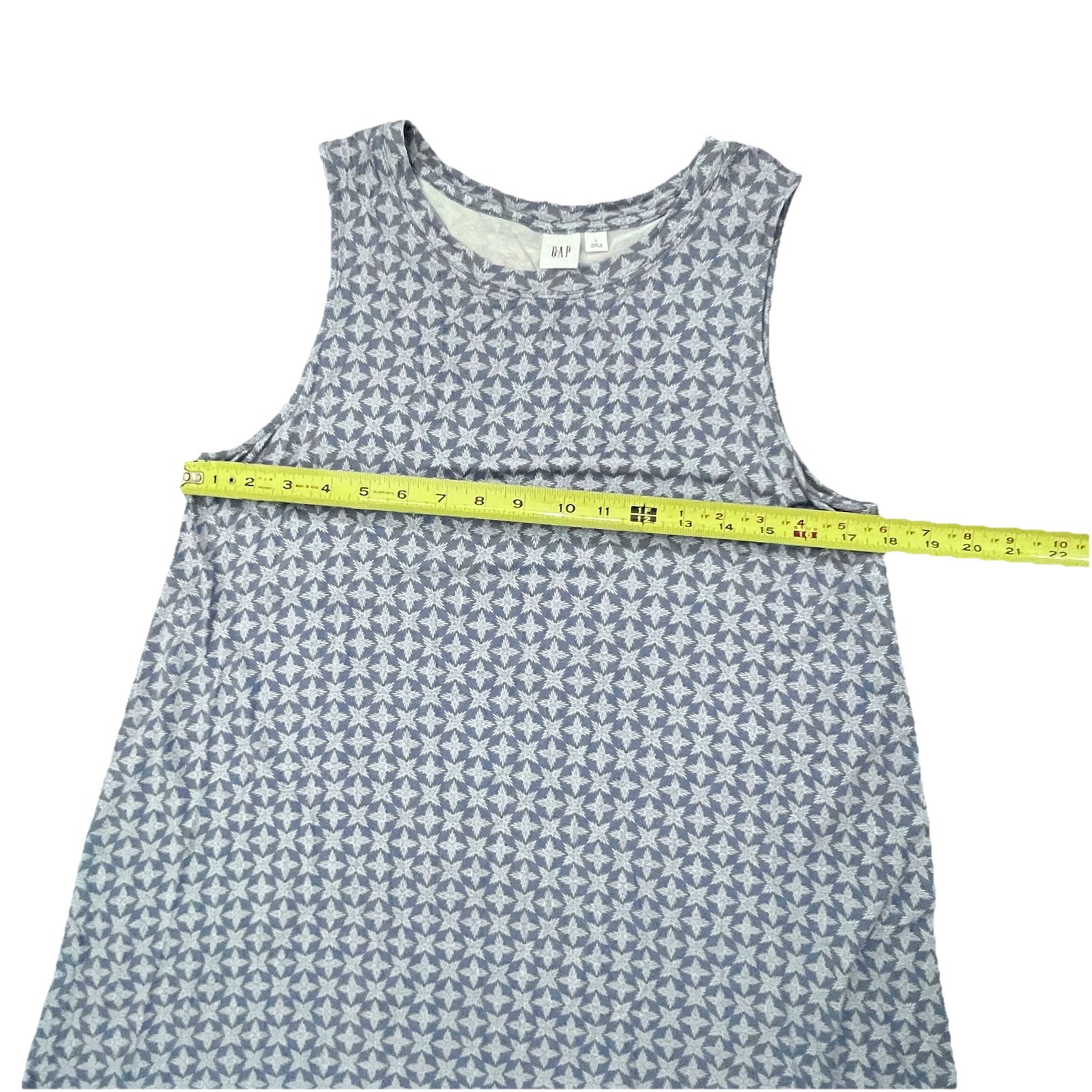 Gap Geometric All over Print Blue Sleeveless Tank Dress L Y2K Style Minimalist