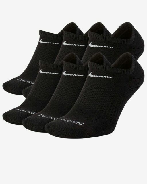 Nike Everyday Plus Cushion No Show Men’s Socks – Black, 6 Pack