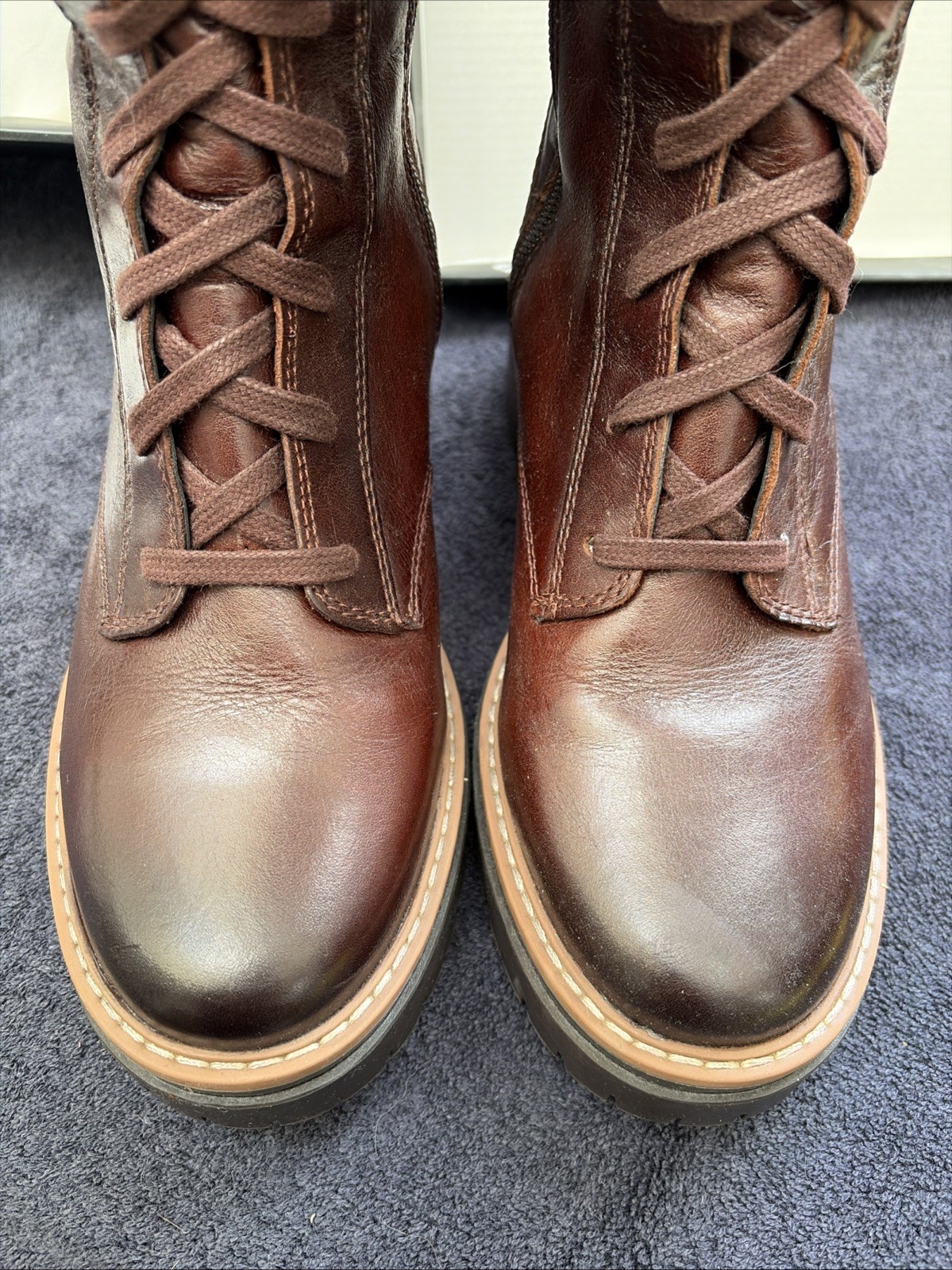 naturalizer Johni Cognac Lace Up womens boots 7.5