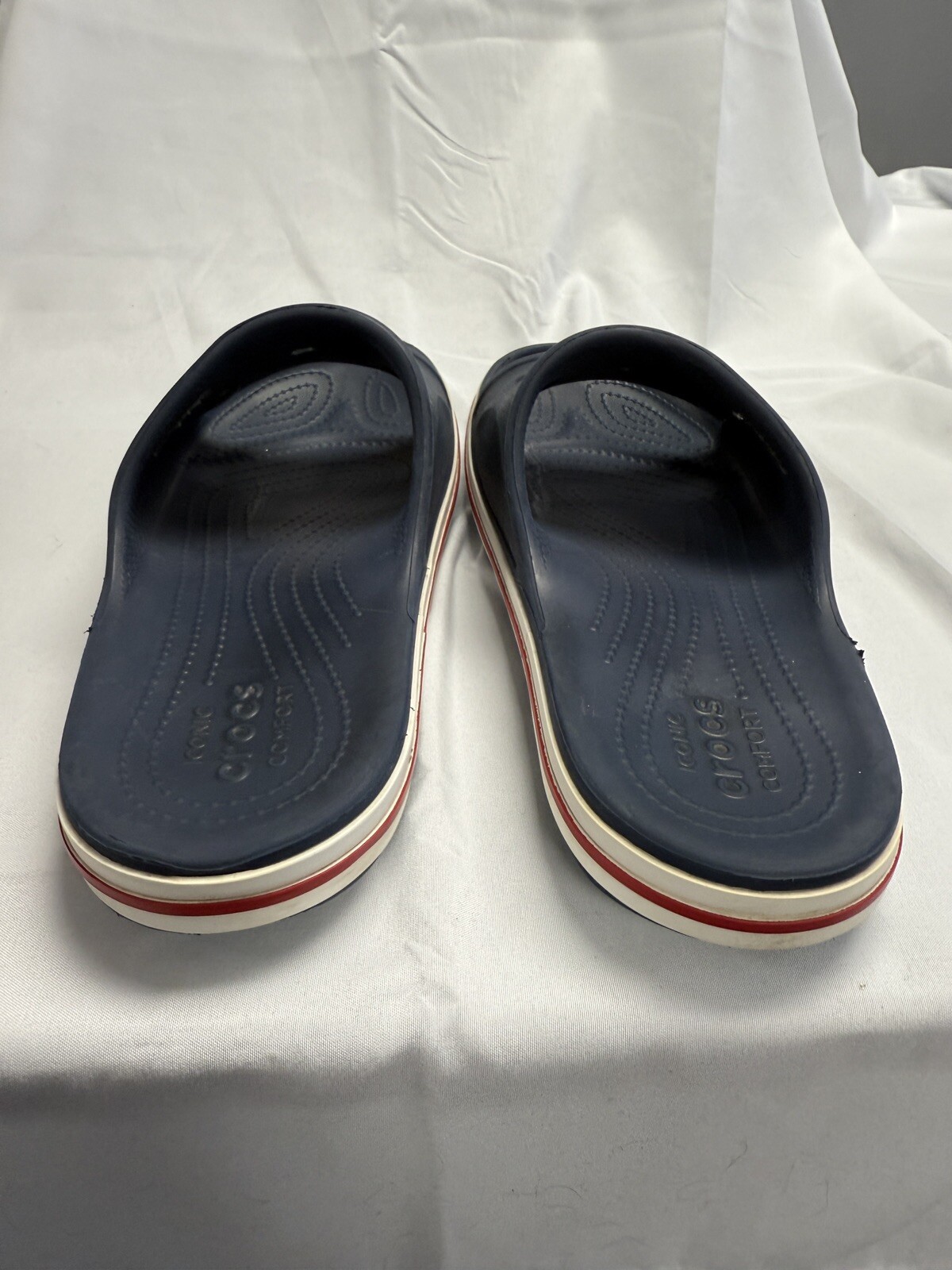 Mens Crocs Bayaband Slide Sandals Blue 205392 Blue Slip On Shoes Mens 7 Women 9
