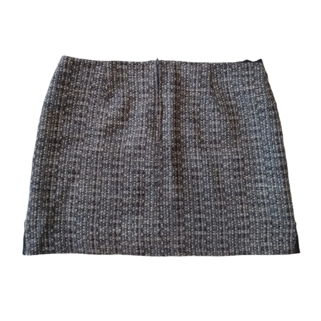Sisley Gray Fully Lined Tweed Mini Length Wool Blend Skirt Women’s Size 44 US 10