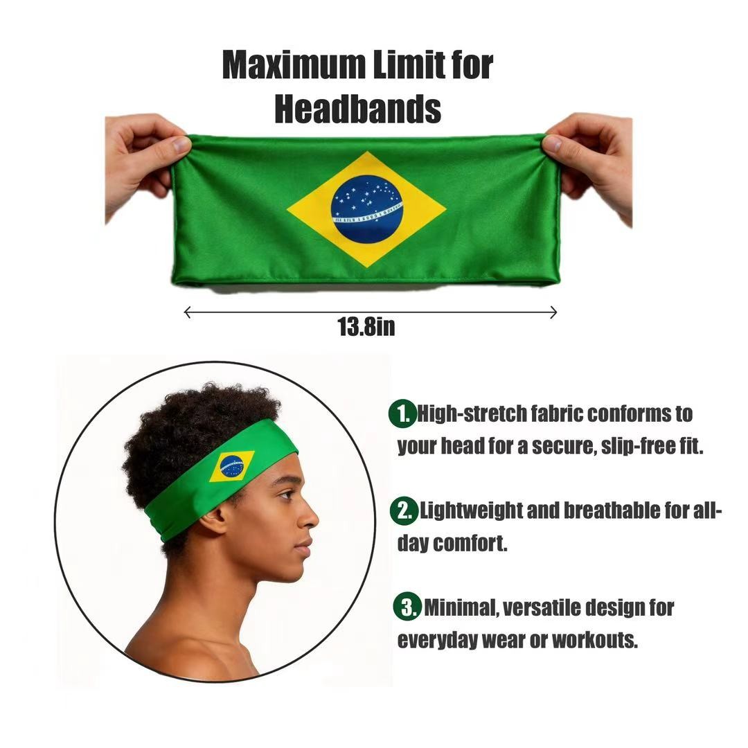10Pcs World Cup Country Flag Headband Sports Fan Party Cheer Decor Headwear