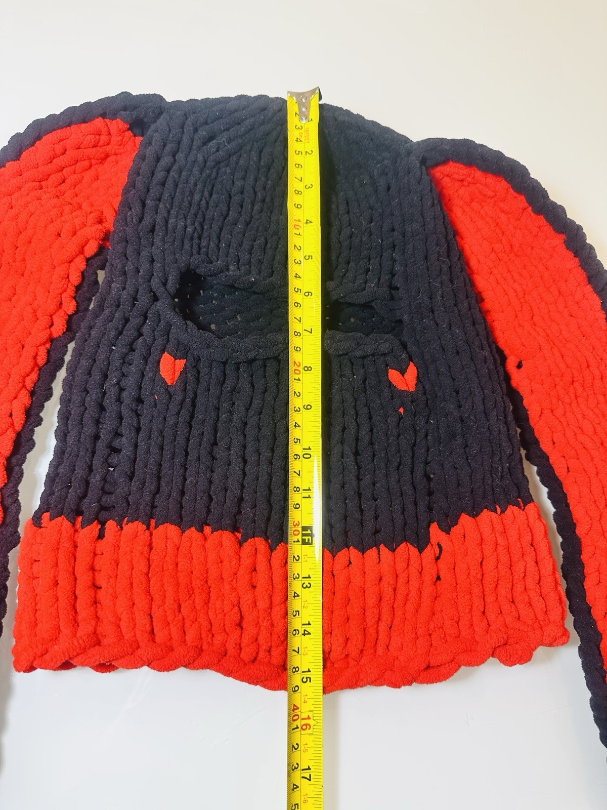 Knitted Fluffy Winter Warm Hat with Long Rabbit Ears Beanie Cute Handmade