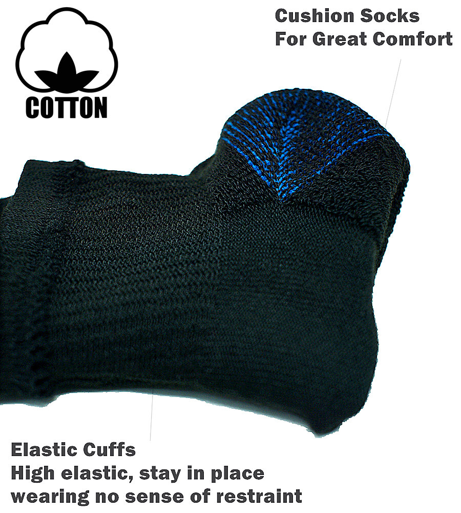Men Cushioned Cotton Athletic Ankle Quarter Crew Socks Low Cut Size 9-13