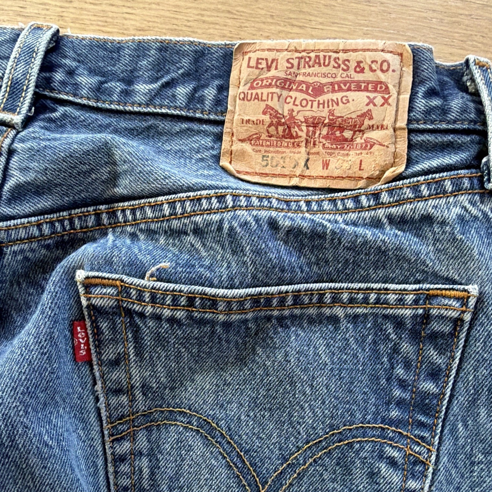 Early 2000s Levi’s Men’s Blue Denim 501XX Jeans