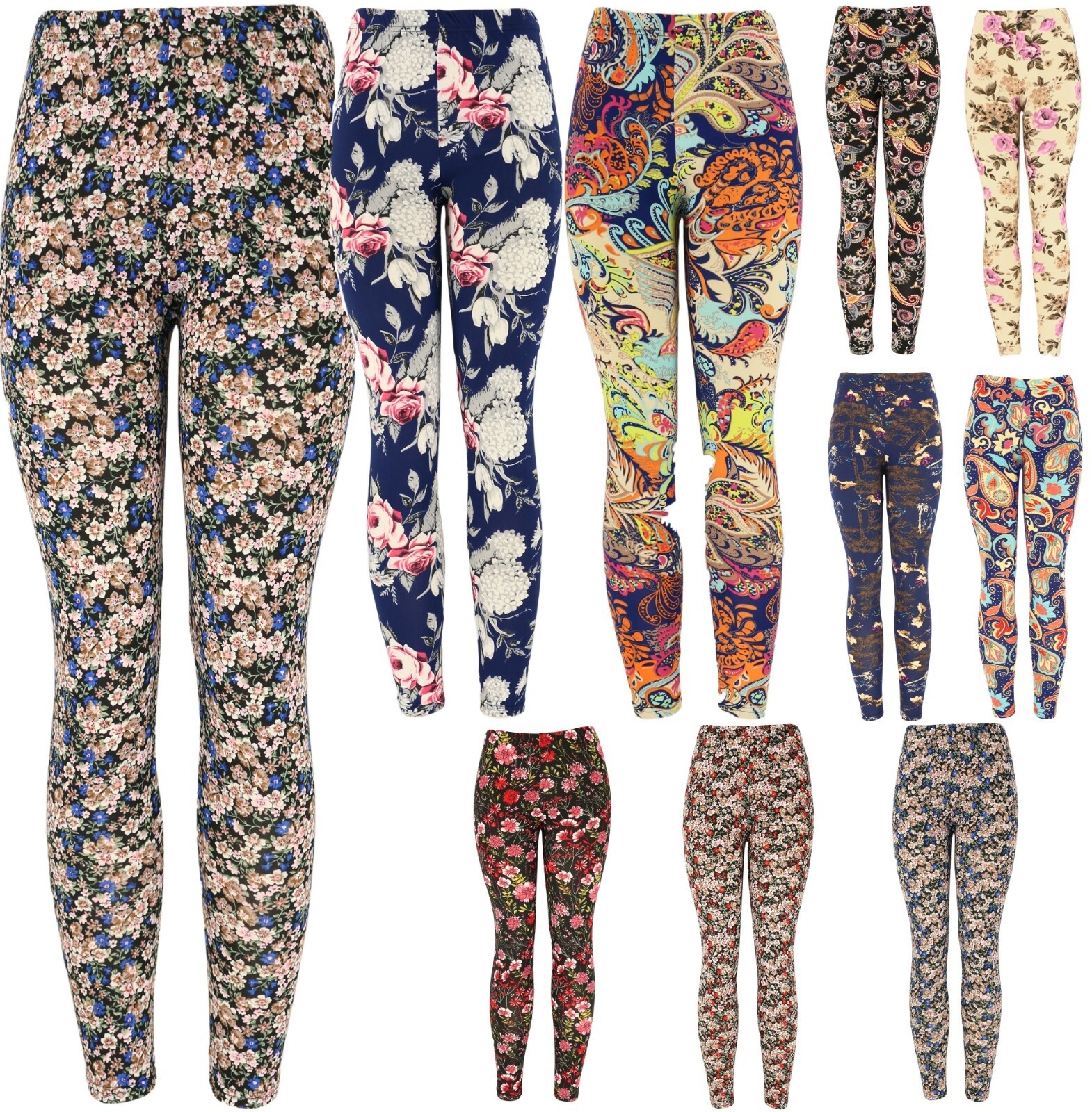 Women’s REG/Plus Super Soft Cotton Blend Basic Workout Printed Pattern Leggings