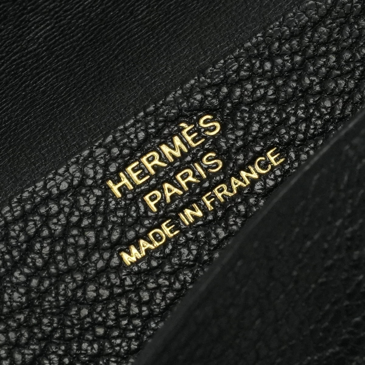 HERMES Bearn Mini Wallet Noir Black Chevre Miosor Gold HW Card Coin Case
