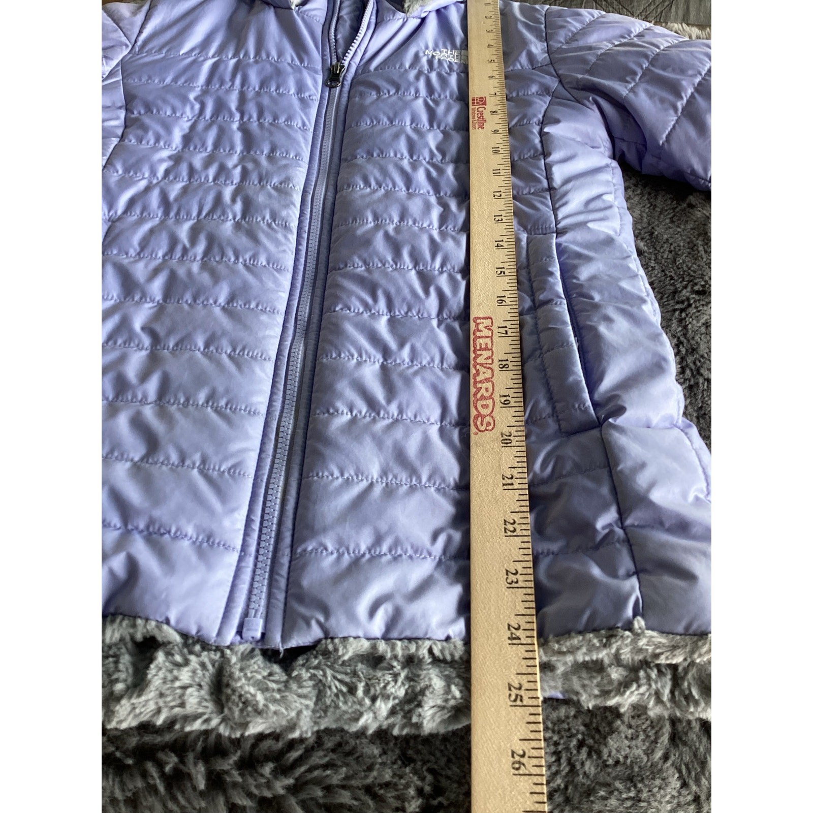 The North Face Girl’s Reversible Mossbud Swirl Parka Jacket Purple Size Large