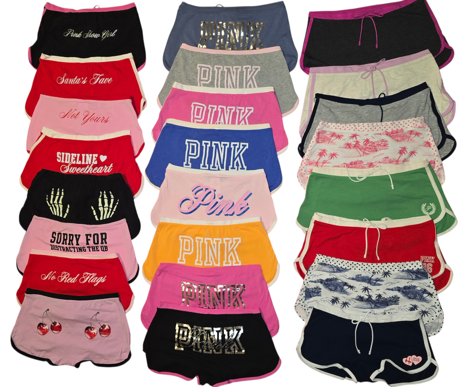 Victoria’s Secret Pink Dorm Boyshort Panty Red Blue Green XS S M L XL NWT