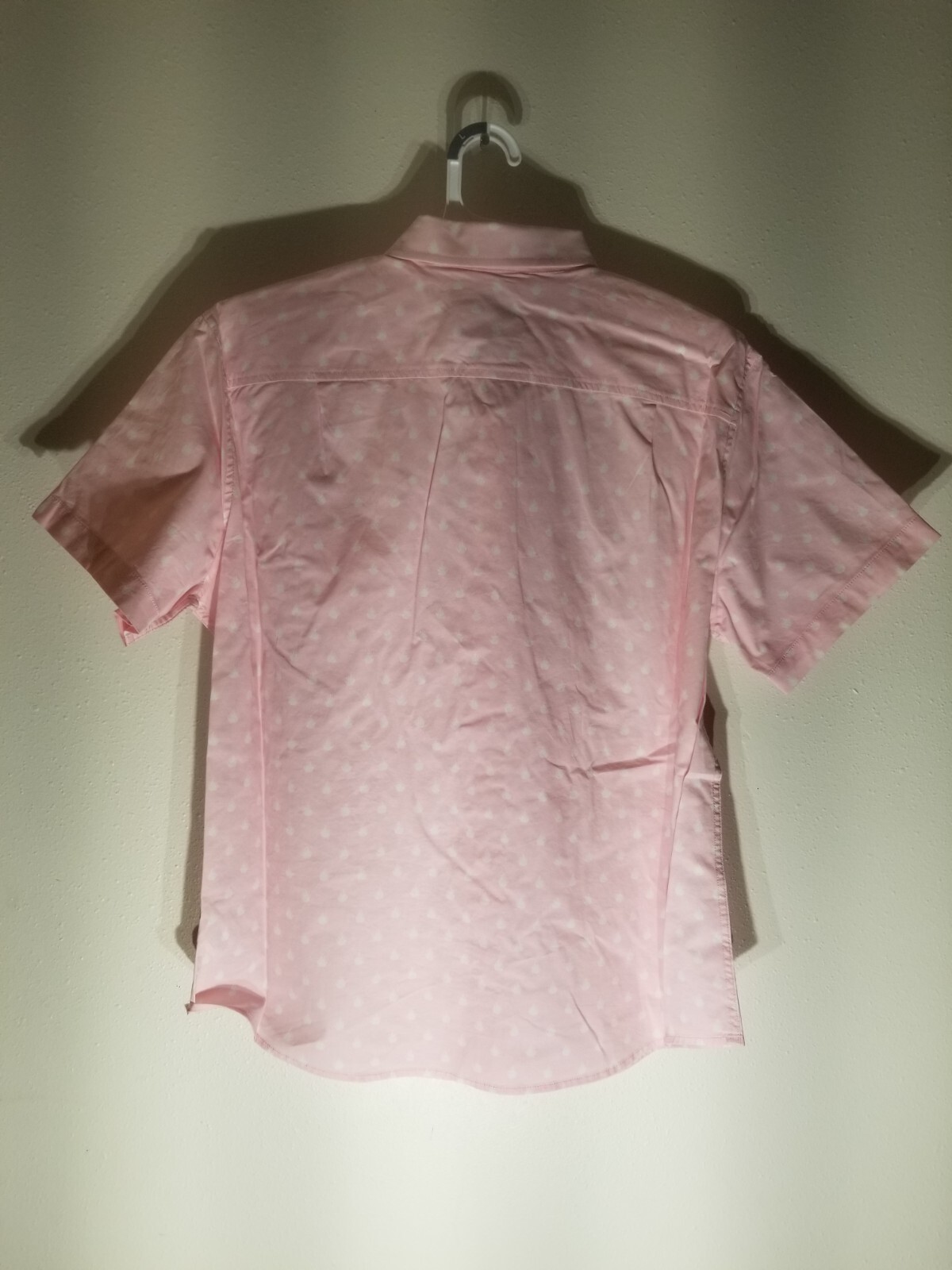 Goodfellow & Co Men’s Print Pink Geo Short Sleeve Button-Down Shirt Size L Slim
