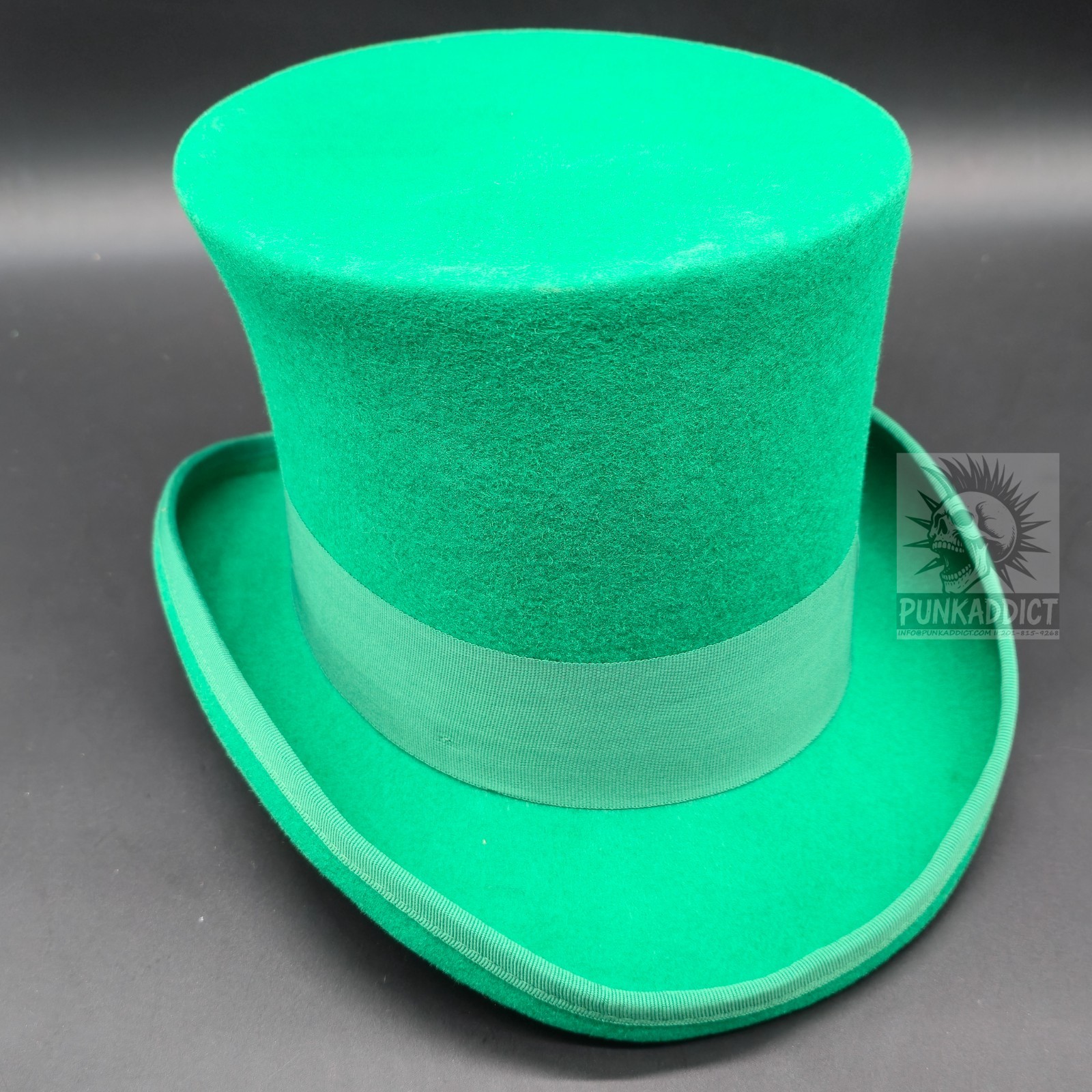 Black Top Hat Wool Felt Victorian Slash Mad Hatter Steampunk Rock Star USA