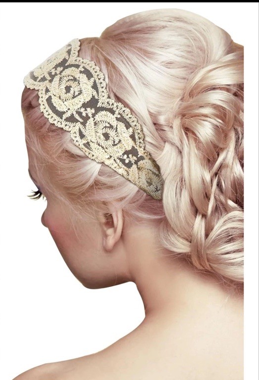 Women Lace Headband Stretch Hairband Elegant Wide Headwrap