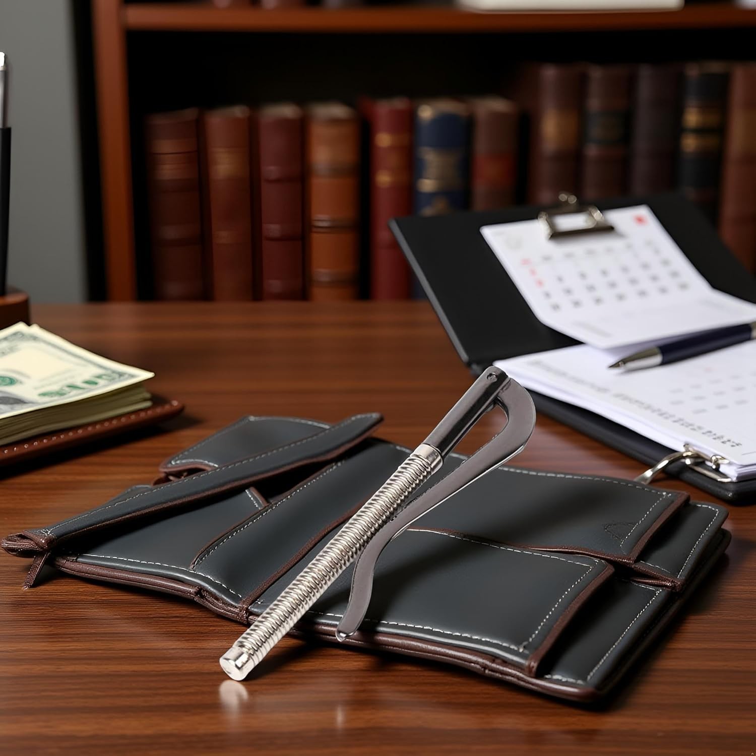 1Pcs Black Metal Bifold Money Clip Bar Clamp Cash Holder