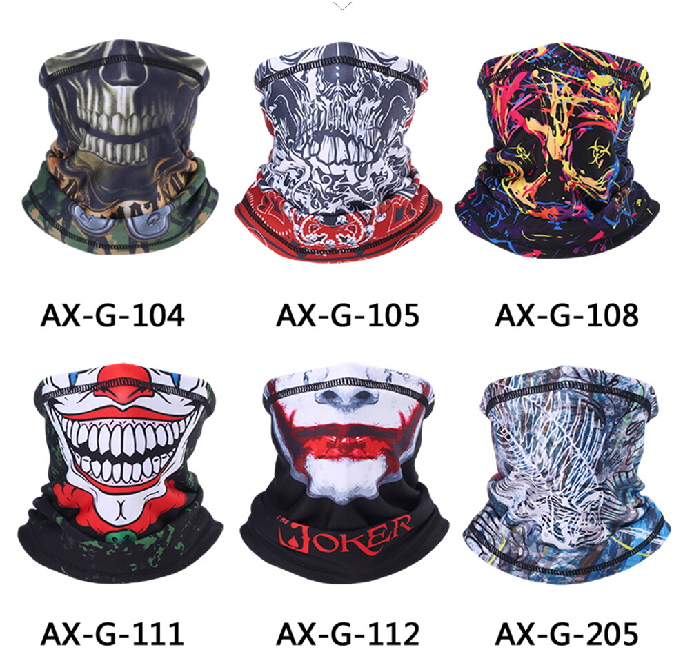 Skull Mask Neck Gaiter Scarf Headwear Halloween Mask Balaclava Face Mask Bandana
