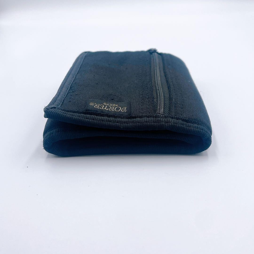 Porter Yoshida Capsule Bifold Wallet Black Leather Card Coin Cash Organizer