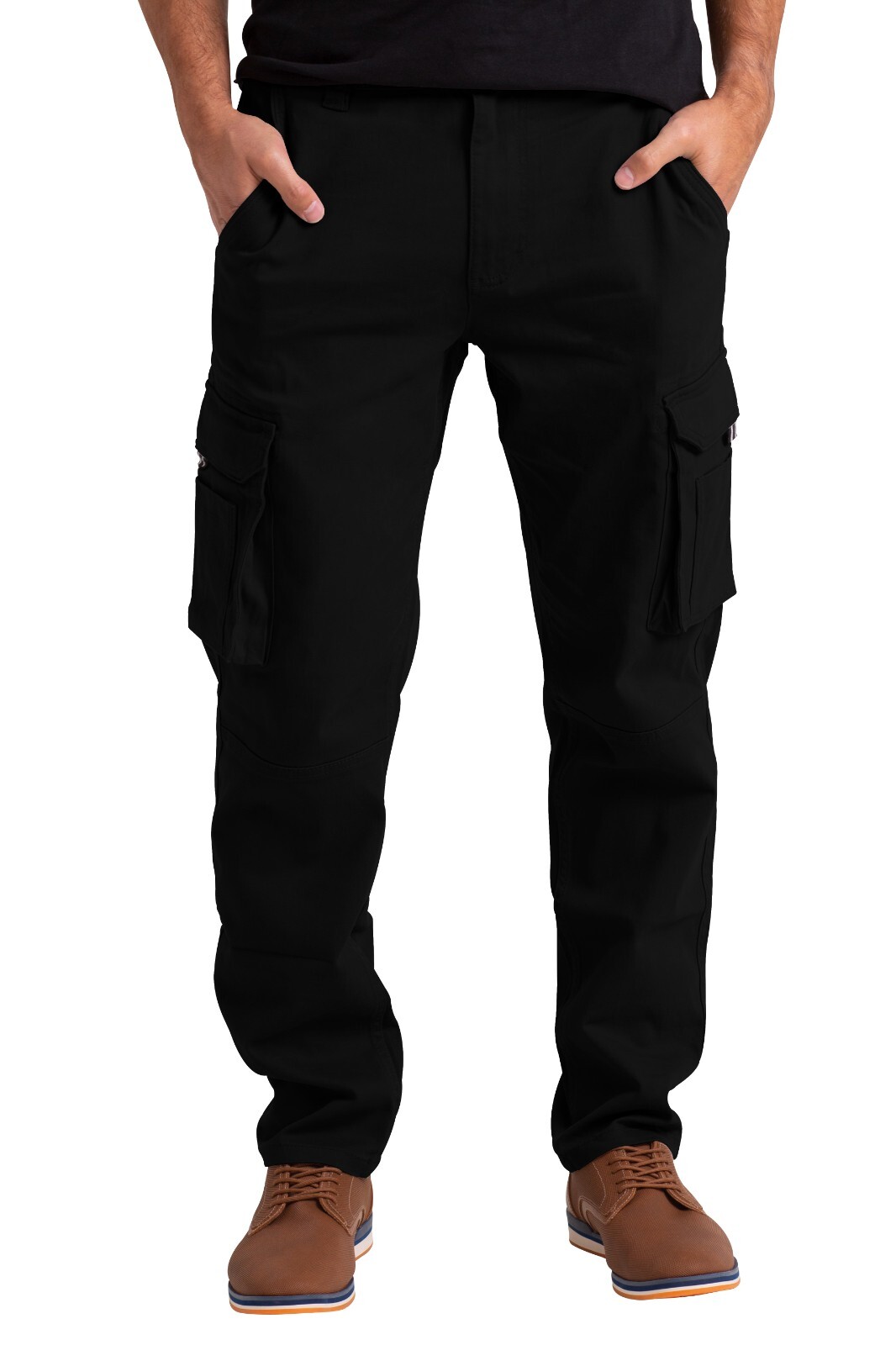 Men’s Flex Cargo Trousers Heavy Duty Stretch Casual Pants
