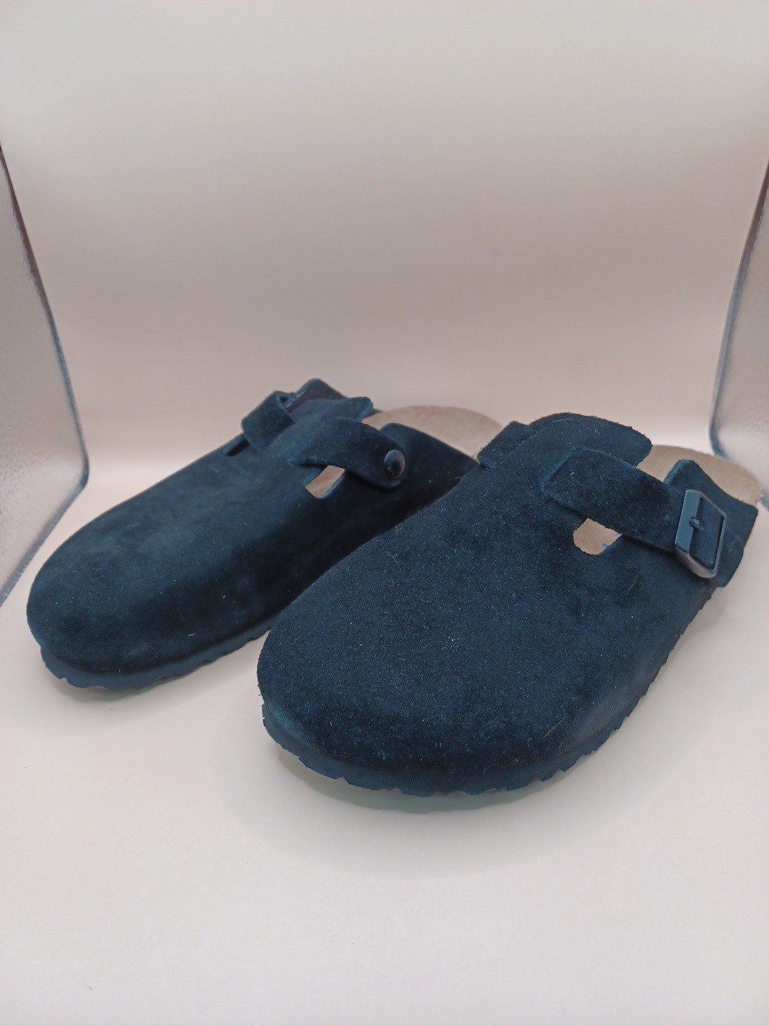Birkenstock Boston Clog-Black Suede Size W:8 M:6 US