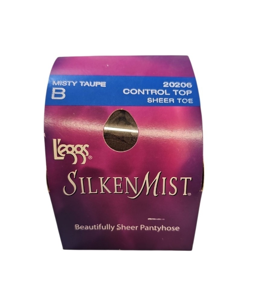 4 Pack Leggs Silken Mist Control Top Sheer Toe Pantyhose Sz B Misty Taupe 20206