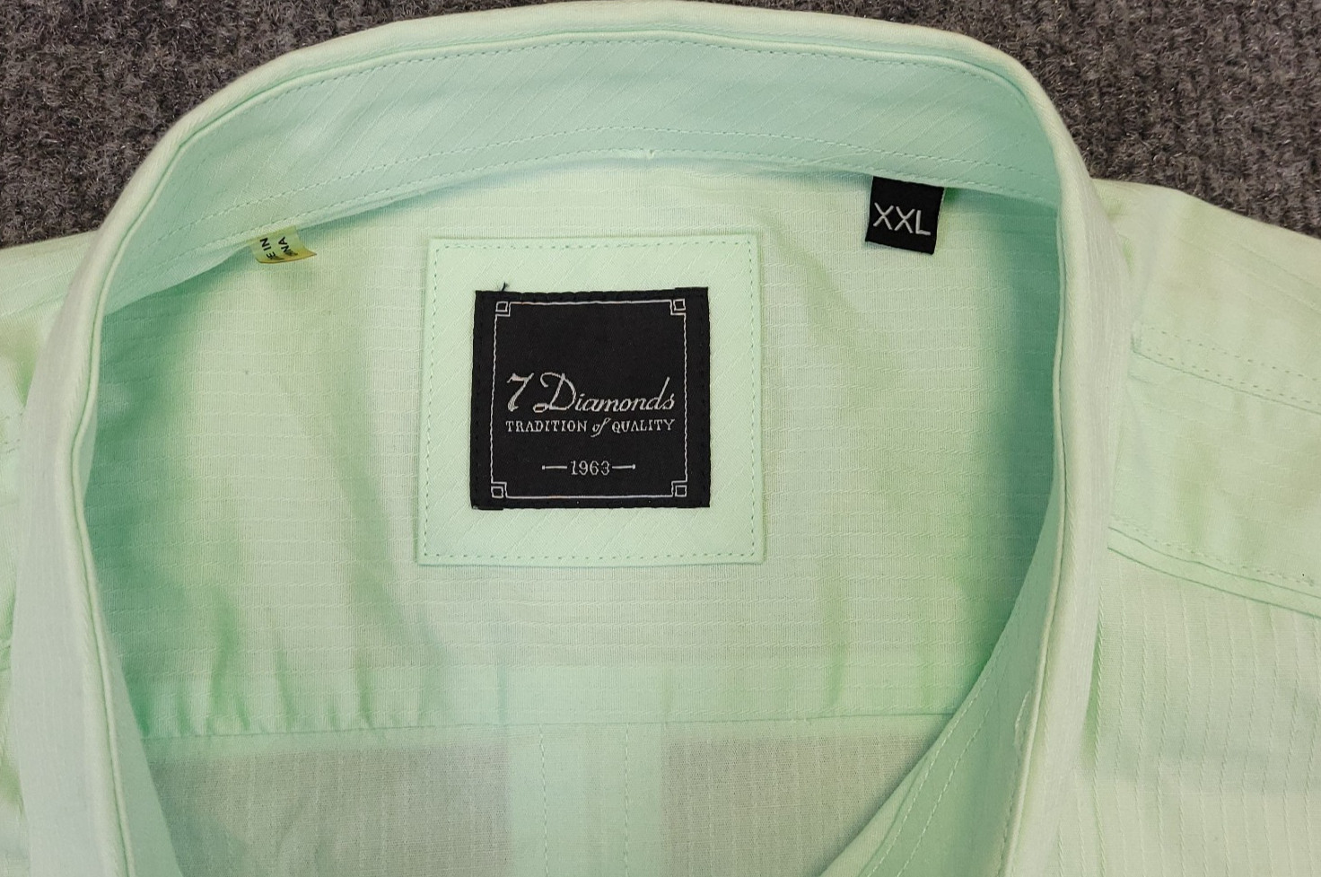 7D 7 Diamonds Hall Of Fame Mens 2XL Western Shirt Mint Green Dual Pocket Stretch
