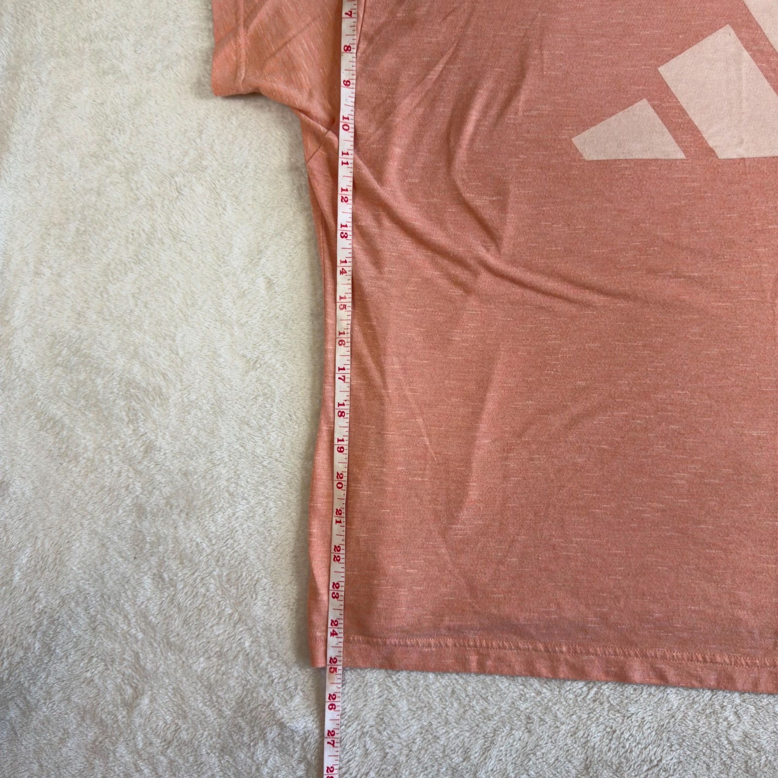 Adidas Womens 2X Pink Heather Logo T Shirt Crew Neck Short Sleeve Casual Top