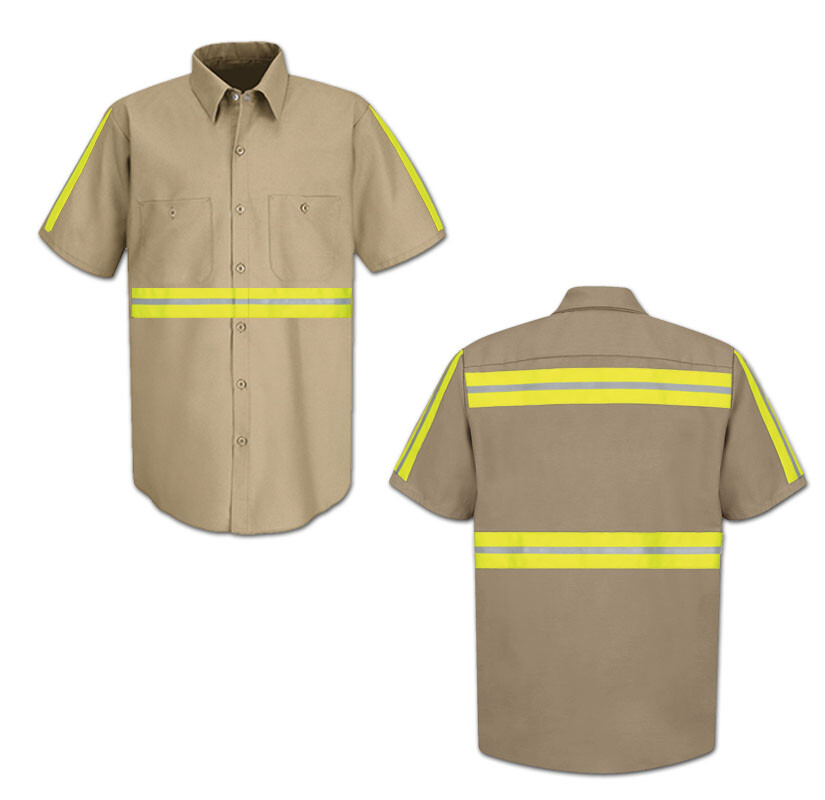 Red Kap Enhanced Visibility Hi Vis Reflective Safety Work Towing Uniform Shirts