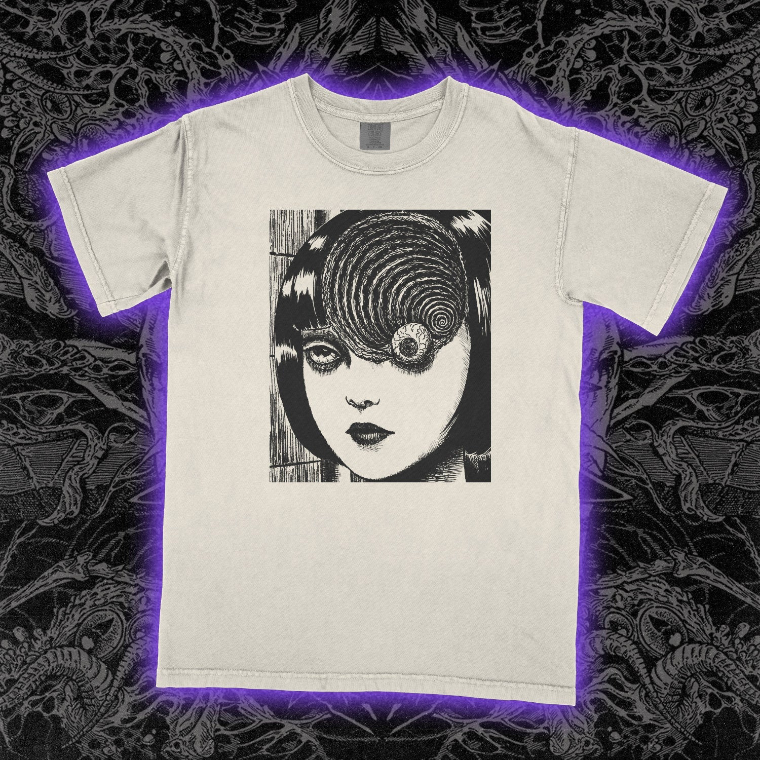Uzumaki Eyeball T-Shirt Junji Ito Manga Horror Spiral Graphic Tee Unisex Soft