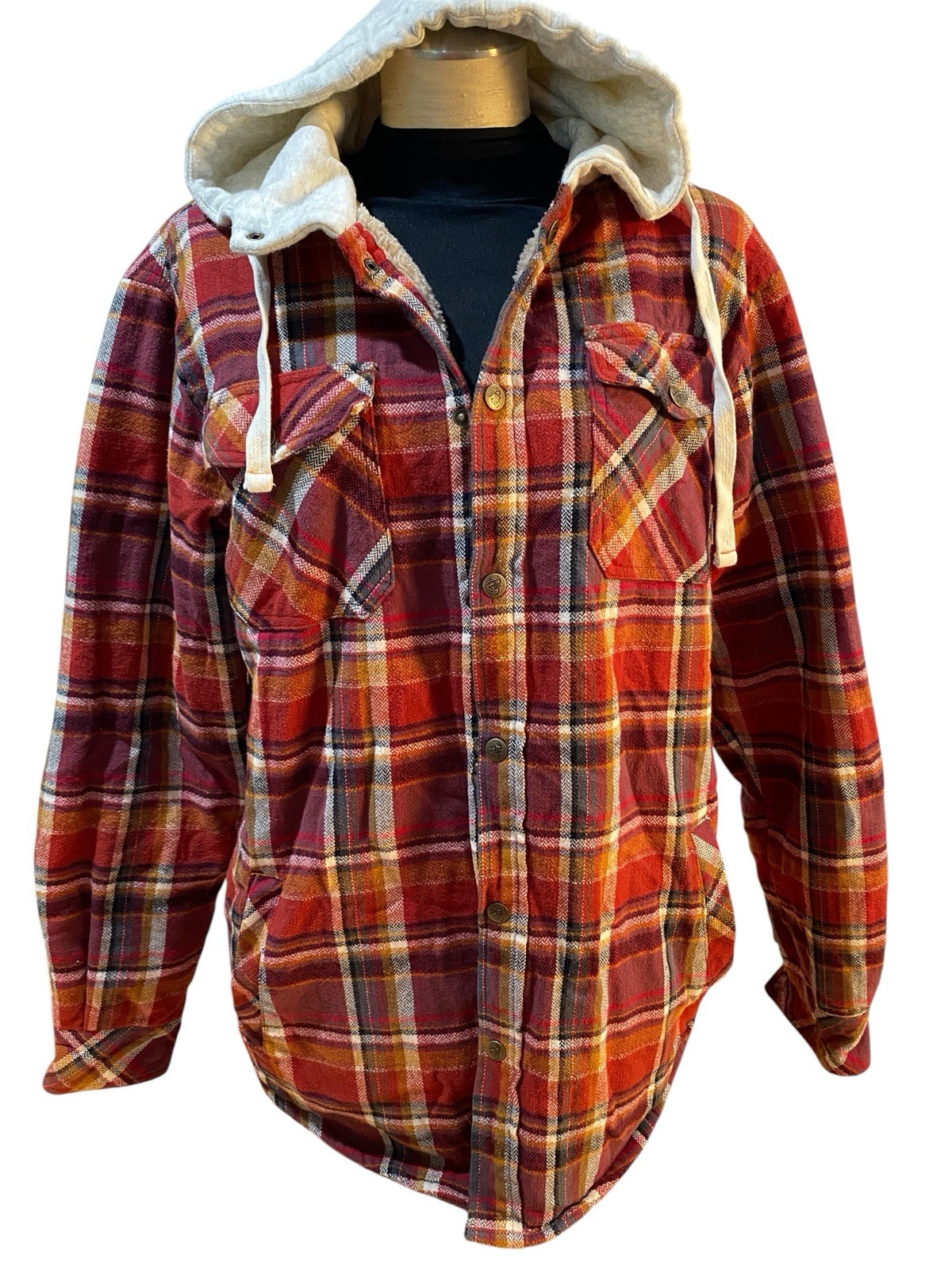 Legendary Whitetails Jacket Plaid Lined Flannel Sherpa Thermal Size Med