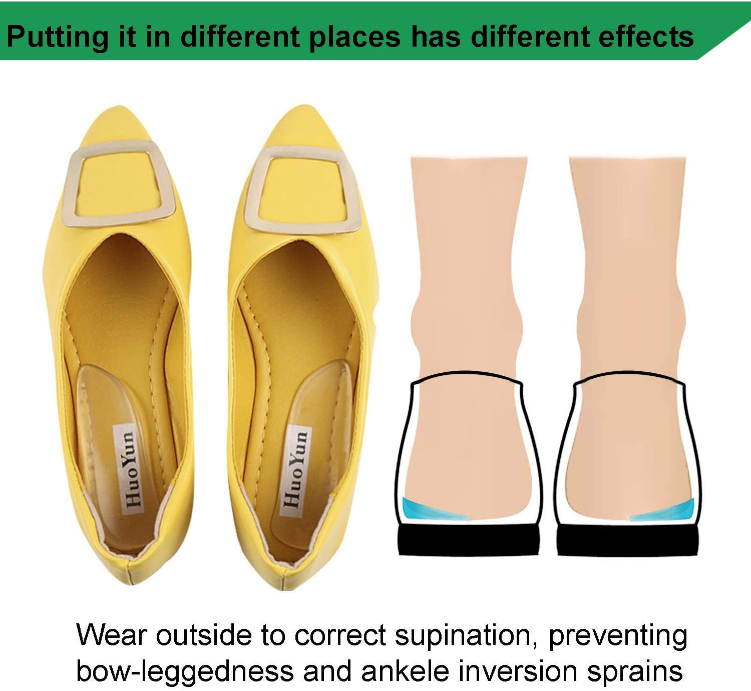 5 Pairs Medial & Lateral Heel Wedge Silicone Insoles – Corrective Adhesive Shoe