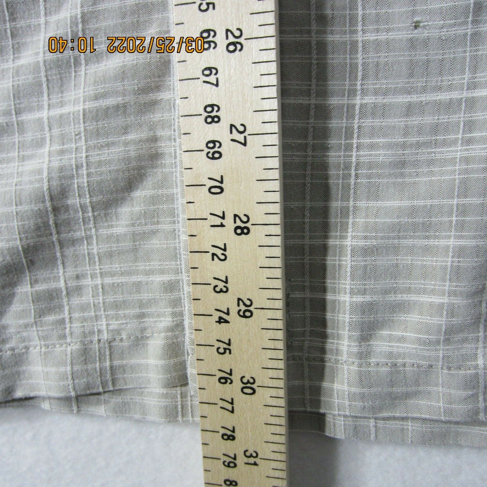 Palm Beach Shirt 2XL XXL Beige White Plaid Button Up Pocket Outdoor Casual Men