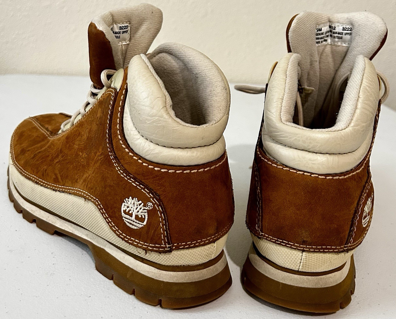 Timberland Men’s Brown Leather Hiker Ankle Boots Lace-Up Lug Sole US 9 M