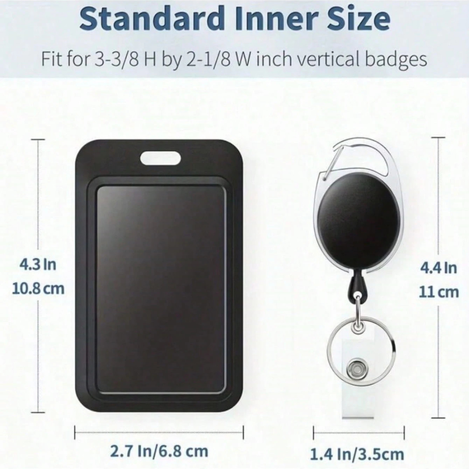 ID Card Holder Retractable Badge Reel Vertical Case Heavy Duty With Belt Clip US