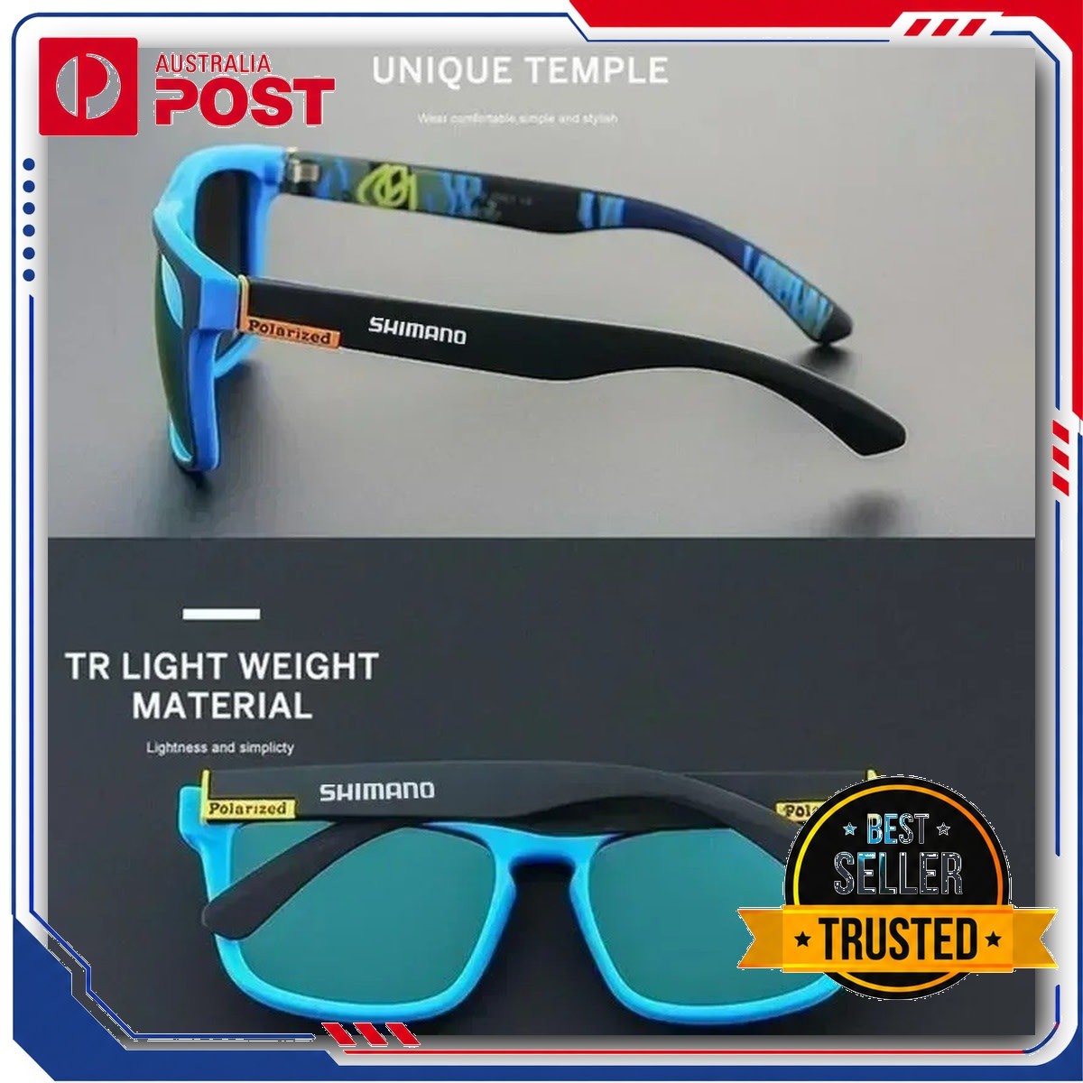 Shimano Men UV400 Polarized Sunglasses Fishing Sports Eyewear for Driving