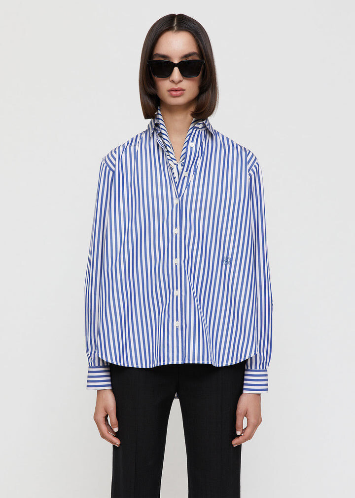 Toteme Signature cotton shirt Striped Embroidered Blouse Top