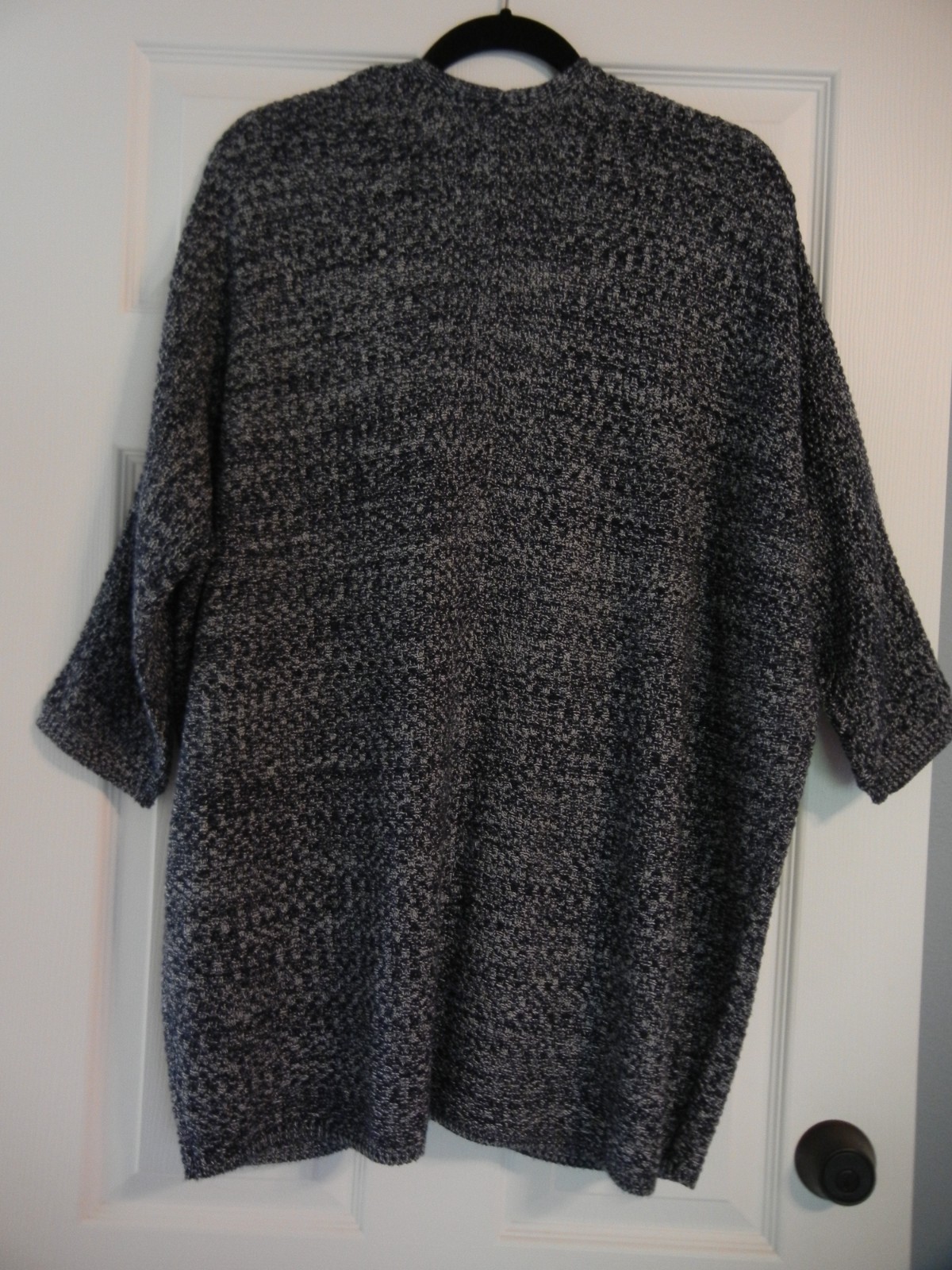 Natural Reflections Blue Heathered Polyester Blend Open Front Cardigan – Sz MED