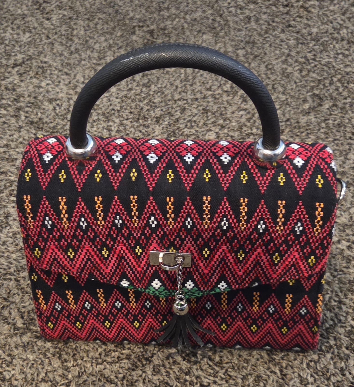 Bohemian Style Bag Red Color Unique Design