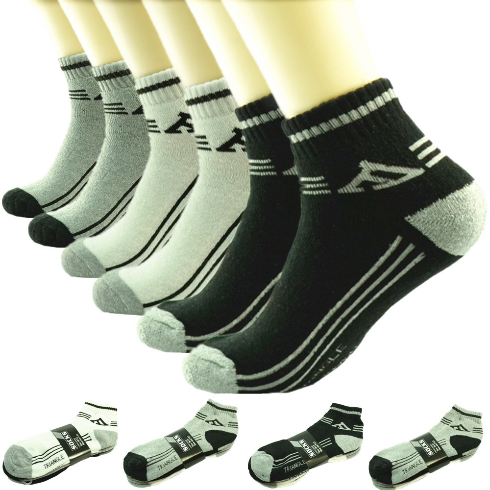 3-12 Pairs Lot Mens AA Sports Ankle Quarter Crew Socks Cotton Low Cut Size 9-13