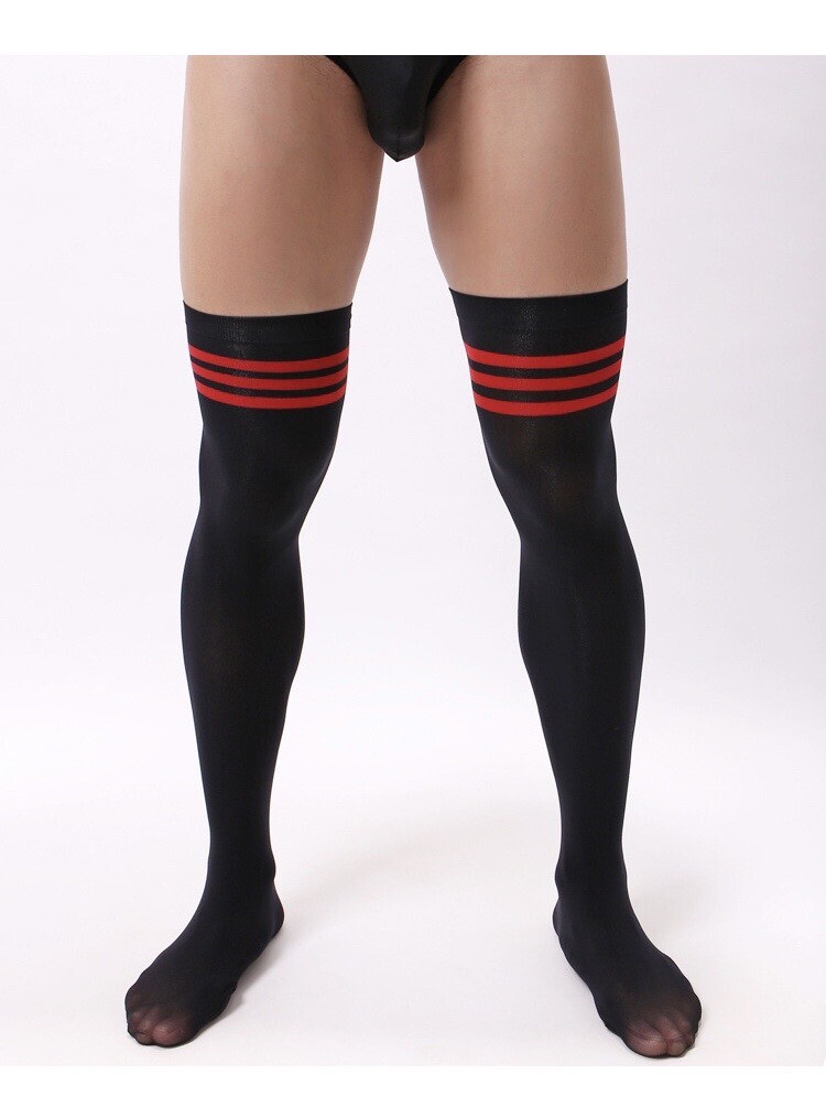 Men’s Socks Elastic Thigh-High Stockings Fantasy Thin and Sheer Over Knee Socks